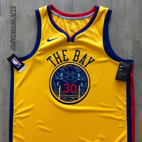 NIKE NBA STEPHEN CURRY CHINESE NY WARRIORS JERSEY - Picture 2 of 6